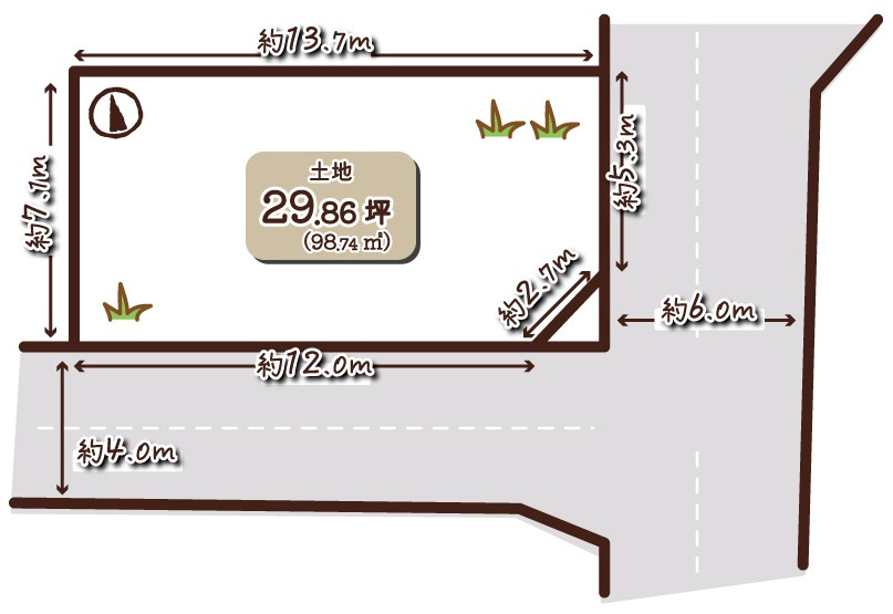 醍醐岸ノ上町　建築条件無土地の区画図