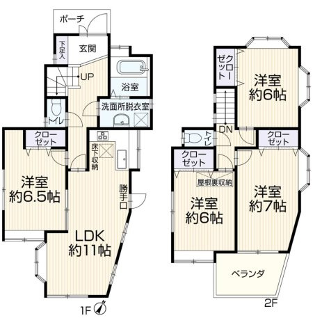 栄区本郷台５丁目　中古戸建ての間取り