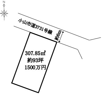 小山市東間々田1丁目の区画図