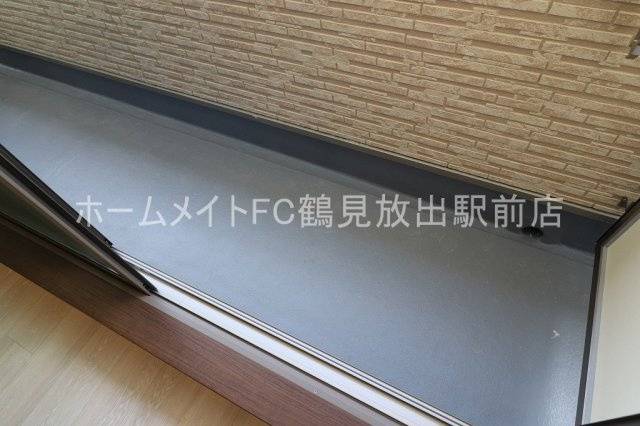 大阪市城東区永田３丁目のアパートのバルコニー