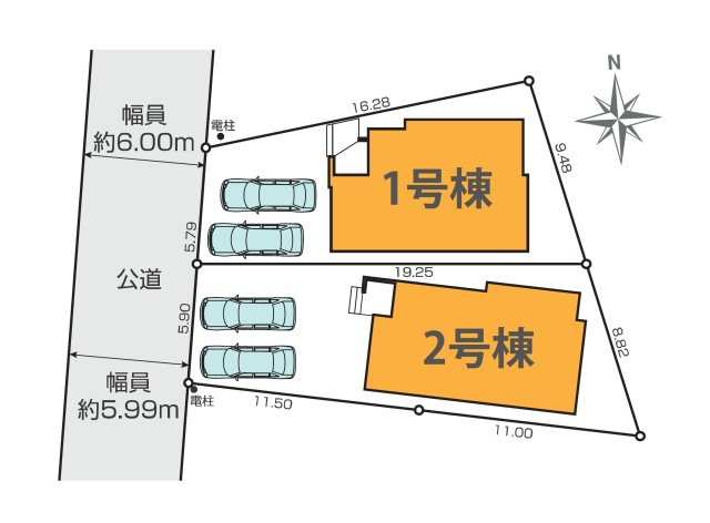 菊池郡菊陽町大字原水第5-2棟（2号棟）　の区画図|配置図（2号棟）