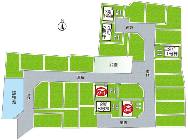 奈良市杏町　第2期・第3期　新築一戸建ての区画図|全6区画