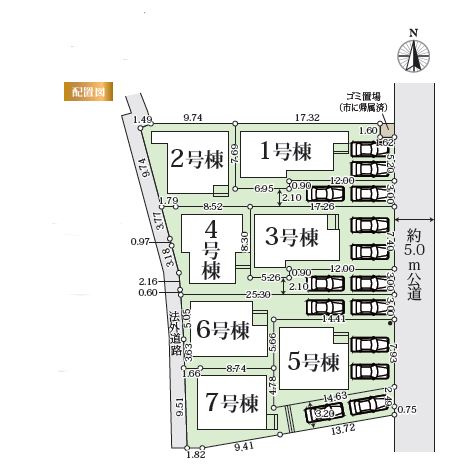 【土地図】 | 綾瀬市小園　建築条件付売地　全7区画