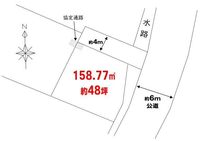 敷地面積48坪　売地　川越市小中居
