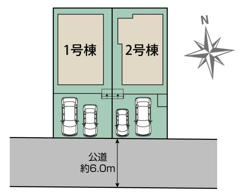 八王子市　丸山町　新築一戸建ての区画図|～南6ｍ道路に面している整形地～