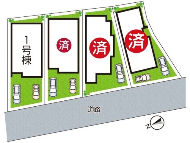 東大阪市北石切町　第2期　新築一戸建ての区画図|全4区画
