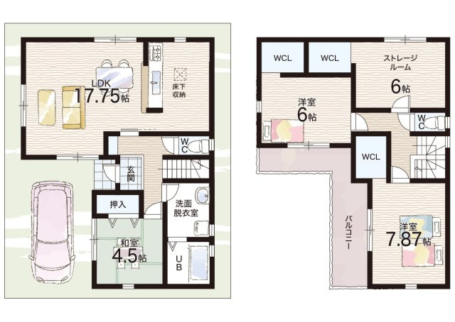 高槻市津之江町　第2期　新築一戸建ての間取り