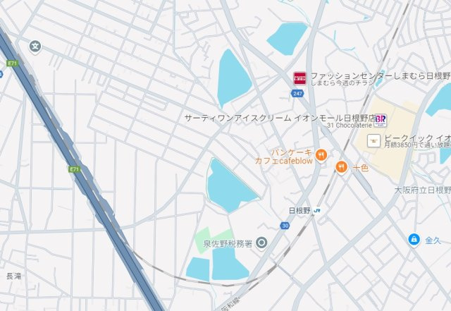 泉佐野市葵町　新築未入居の地図