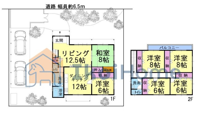 神戸市西区糀台2丁目　中古戸建の間取り|6LDK！各居室収納付き♪南向きで陽当たり良好です！大きなお庭付きで家庭菜園などお楽しみいただけます