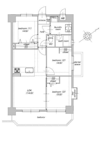 【間取り】 | グランピアマンショングーデンハイツ空港南☆仲介手数料無料☆