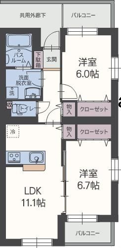 パッセ　ムラージュの間取り