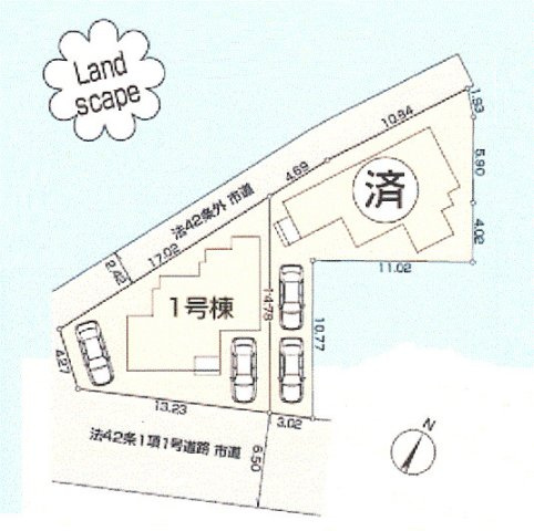 福生市熊川　新築戸建全2棟の区画図