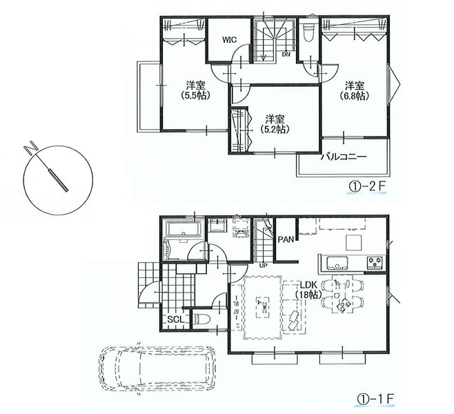 練馬区土支田1丁目 全6区画 6区画の参考プラン|6区画参考プラン　土地面積110.00㎡　建物面積90.72㎡　建物参考価格1500万円
2階建　3LDK　畳コーナ　SIC　カースペース付
土地ご購入の際のご参考にされてください