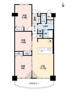 【間取り】 | 南茨木ハイタウン美沢F棟