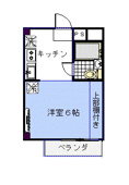 洋室６帖南向き