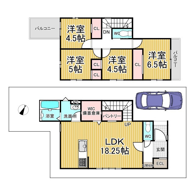 上賀茂北ノ原町 新築戸建 3期7号地の間取り