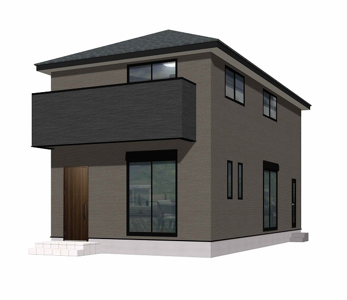 SUN COURT－サンコート－小倉北区赤坂2丁目【小倉北区　新築戸建て】の外観パース|　SUN COURT－サンコート－小倉北区赤坂2丁目【小倉北区　新築戸建て】