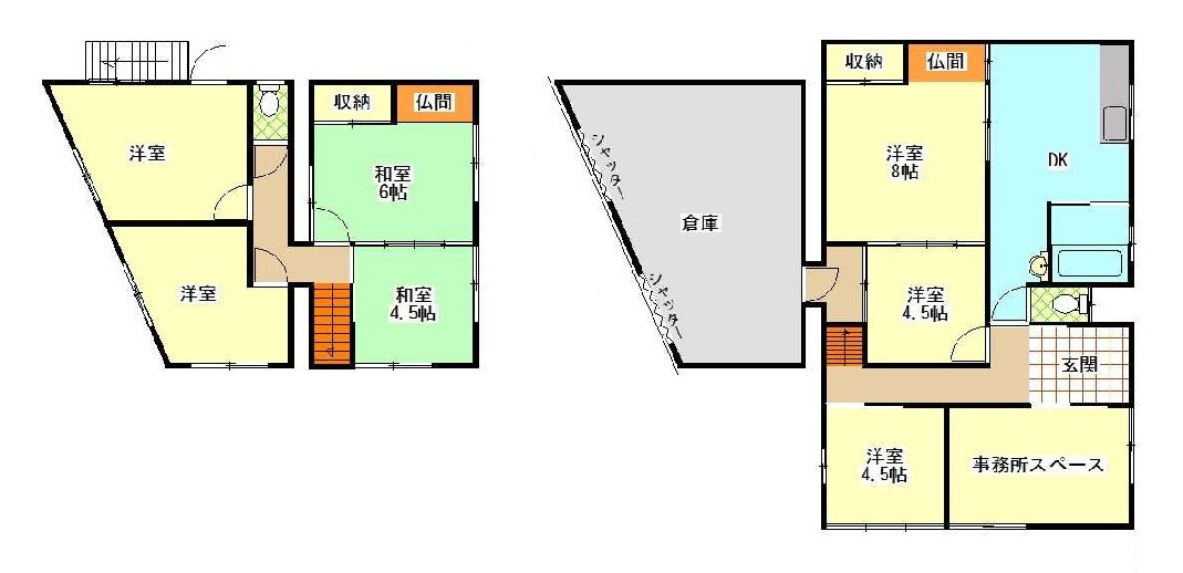 和歌山市和歌浦東2丁目・店舗戸建・72314の間取り