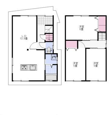 打上高塚町一戸建の間取り
