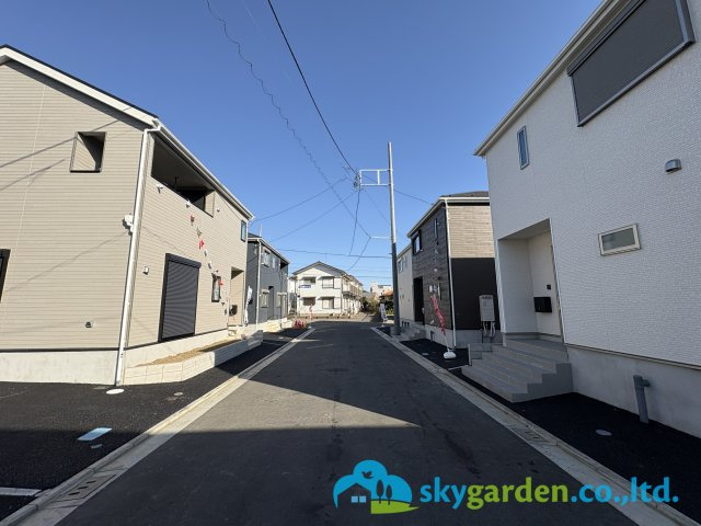 茅ヶ崎市柳島第11　新築戸建　全8棟3号棟の前面道路含む現地写真|前面道路含む現地写真です