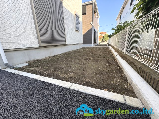 茅ヶ崎市柳島第11　新築戸建　全8棟3号棟の庭