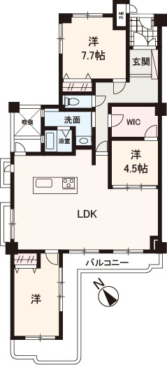 【間取り】 | モンテベルデ藤白台 | 専有面積98平米超。南西向きの角住戸につき、採光性・通風性に優れた心地よい住空間！3LDKリフォーム物件！