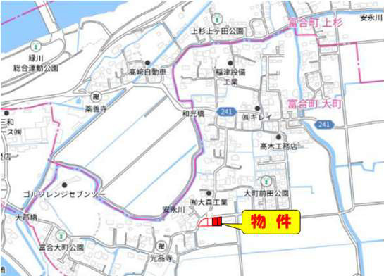 よかタウン／南区富合町大町３期／１号棟の地図