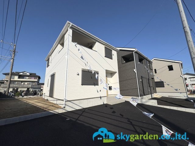 茅ヶ崎市柳島第11　新築戸建　全8棟5号棟の外観|南側広く日照良好