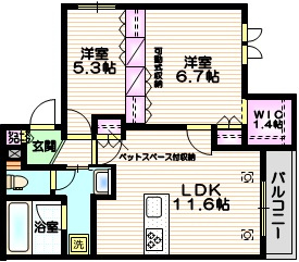 ラビアンローゼの間取り