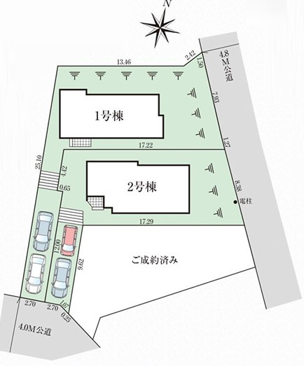 八王子市　長房町　新築一戸建て　９期の区画図|～全3棟の新しいコミュニティーが誕生～