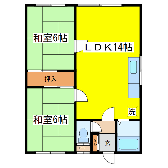 拓穂ハイツ（若葉４－７）の間取り