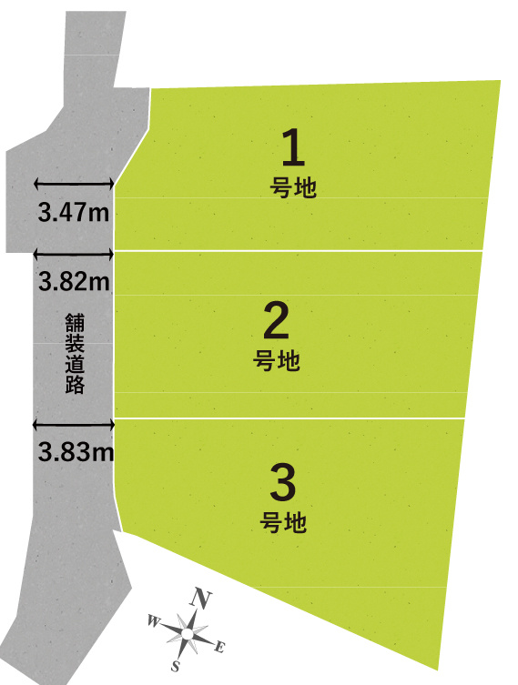 奥海印寺門ノ町　3号地の区画図