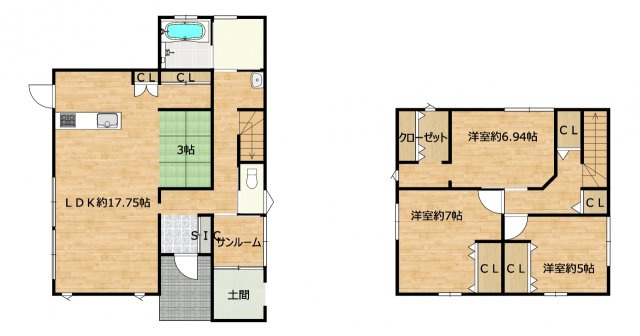 東田1丁目　中古戸建の間取り