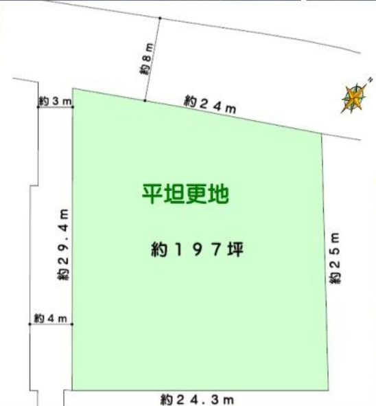 敷地面積197坪　売地　川越市石田本郷