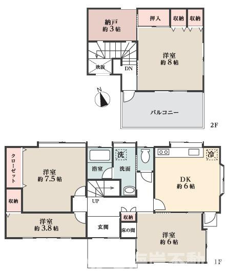 平塚市札場町　中古戸建の間取り|収納豊富　４SLDKです。