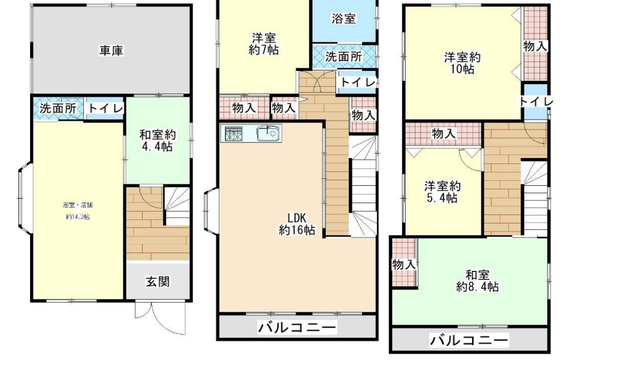 摂津市鳥飼西4丁目　店舗付住宅の間取り