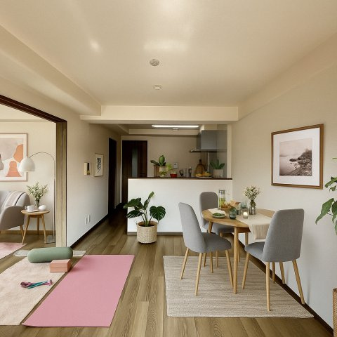 サーパス沼田の居間・リビング|AI生成による完成イメージです。