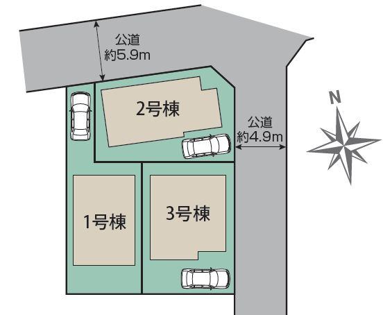 【区画図】 | 稲城市大丸　新築戸建　全3棟