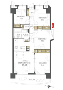 【間取り】林間田園都市グリーンコート五番館 