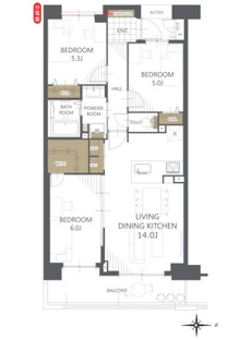 【間取り】ブロッサムコートむさし野ビューウイング 