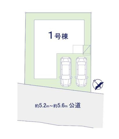太宰府市高雄1丁目第2-1棟（1号棟）　の区画図|配置図（1号棟）