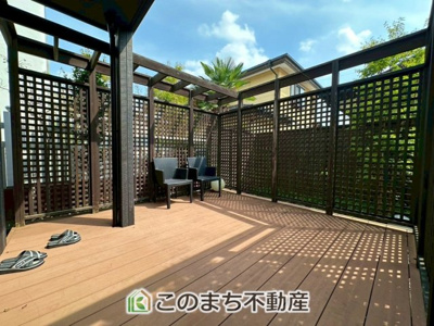 【展望】 | 鹿沼市貝島町モデルハウス | 大型のウッドデッキでゆったりとした休日をお過ごし下さい☆