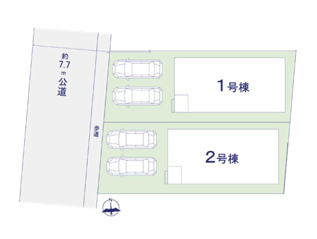 糟屋郡須恵町上須恵第7-2棟（1号棟）　の区画図|配置図（1号棟）