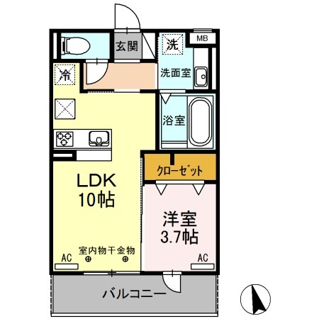 クリア　トゥレスＢ棟の間取り