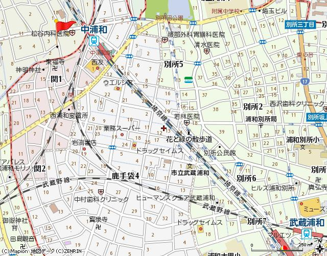 さいたま市桜区西堀３丁目の賃貸マンションの地図