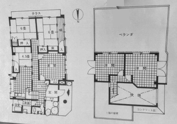 和歌山市福島　中古戸建の間取り