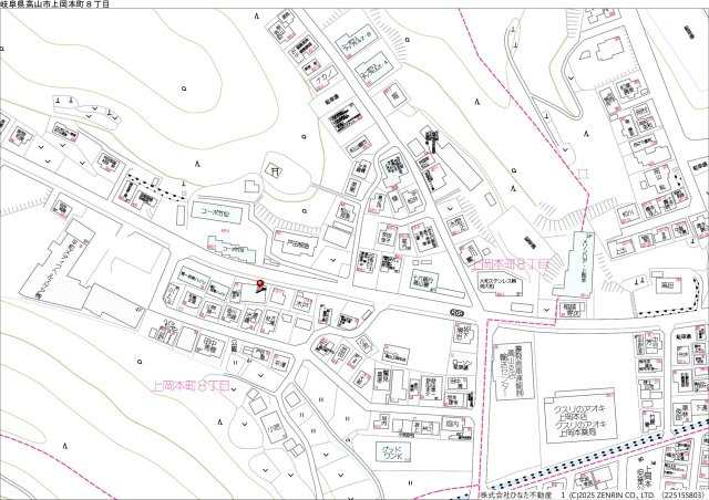 2026/2/14成約　戸建　高山市上岡本町8丁目　1980万の地図