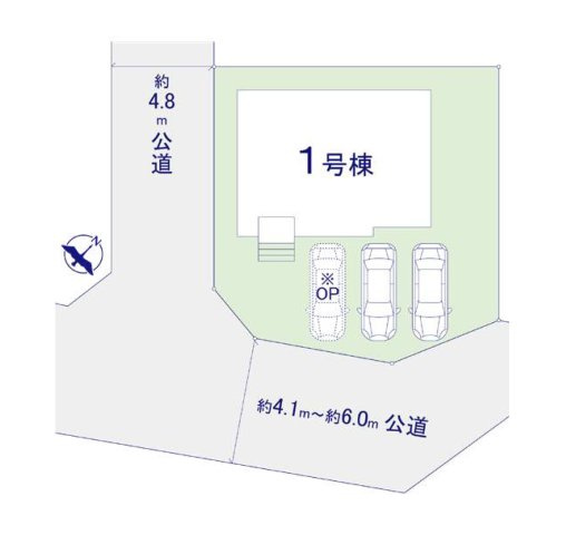 福岡市南区老司5丁目第5-1棟（1号棟）　の区画図|配置図（1号棟）