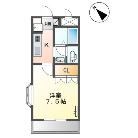 ブルーサンズ１号館の間取り