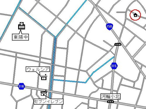 売新築戸建　中央区東町の地図